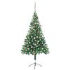 vidaXL valgustatud kunstkuusk kuulidega 150 cm, 360 oksa