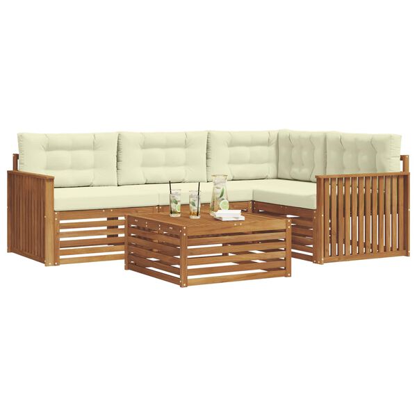 vidaXL V&auml;li diivanikomplekt padjaga 5 pcs Looduslik ja kreem