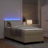 vidaXL LED Box Spring Voodi peaga Helehall ja valge 90 x 200 cm