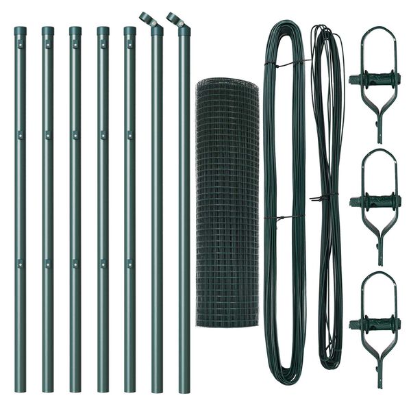 vidaXL Aiapost Roheline 10 x 0,8 m (12 x 12 mm m&auml;his) Terased ja PVC