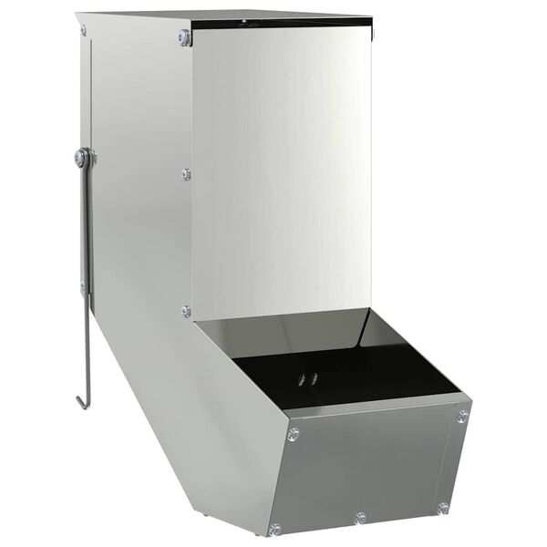 vidaXL Küüliku söötja Hõbedane 12,5 x 26 x 28,5 cm Tsinkteras