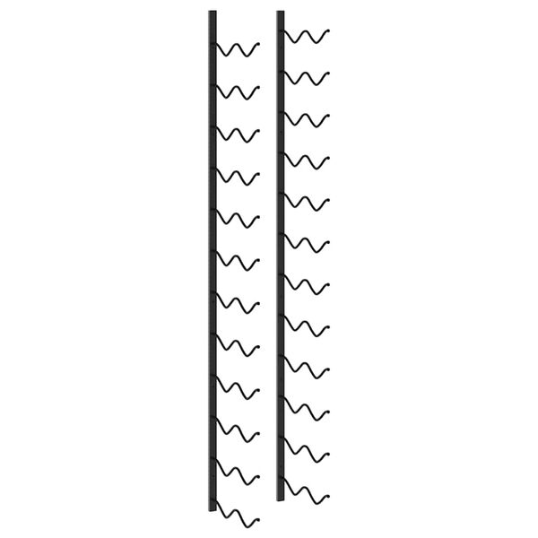vidaXL seinale kinnitatav veiniriiul 24 pudelile, must raud