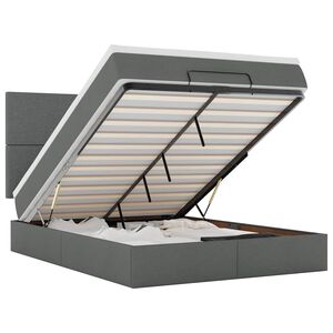 vidaXL ottomani voodi madratsiga, tumehall, 140x200 cm, kangas