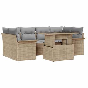 vidaXL Aia Diivanikomplekt padjaga 7 pcs Beež Pol&uuml;rooster
