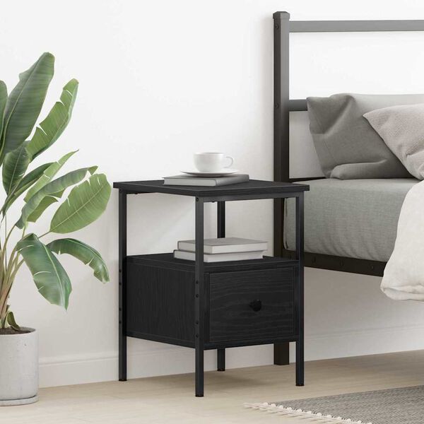 vidaXL &Ouml;&ouml;lambi kapp sahtliga Must tamm 34 x 36 x 50 cm Tehispuit