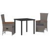 vidaXL Aia s&ouml;&ouml;gilaudade komplekt padjaga 3 pcs Hall pol&uuml;rotang