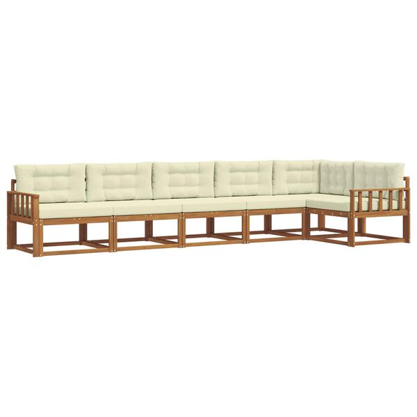 vidaXL V&auml;li diivanikomplekt padjaga 6 pcs Looduslik ja kreem