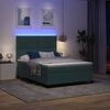 vidaXL LED Box Spring Voodi peaga Tume rohelise 140 x 190 cm kangas