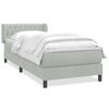 vidaXL Box Vedruvoodi madratsiga Helehall 100x220 cm samet