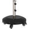vidaXL Graniitparapooliga alus ratastega 40-50 mm postile 29 kg Must