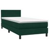 vidaXL Box Vedruvoodi madratsiga Tumeroheline 100x220 cm samet