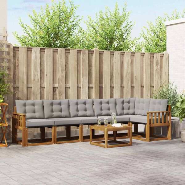 vidaXL V&auml;li diivanikomplekt padjaga 7 pcs Looduslik ja Hele Hall