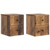 vidaXL Seinale kinnitatav &ouml;&ouml;tis 2 tk Vana puit 33 x 34,5 x 40 cm