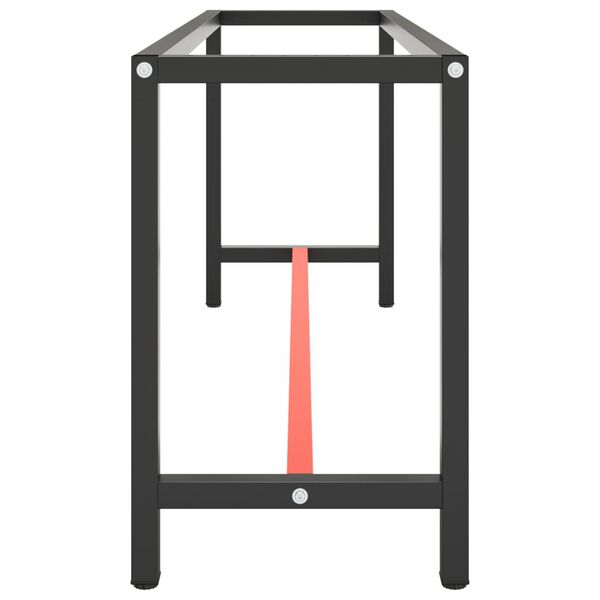 vidaXL t&ouml;&ouml;pingi raam, must ja matt punane, 190x50x79 cm, metall