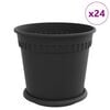 vidaXL Taimepotid 24 pcs Must &Oslash; 19 x 16 cm Plastmass