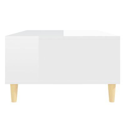 vidaXL kohvilaud, kõrgläikega, valge, 103,5x60x35 cm puitlaastplaat