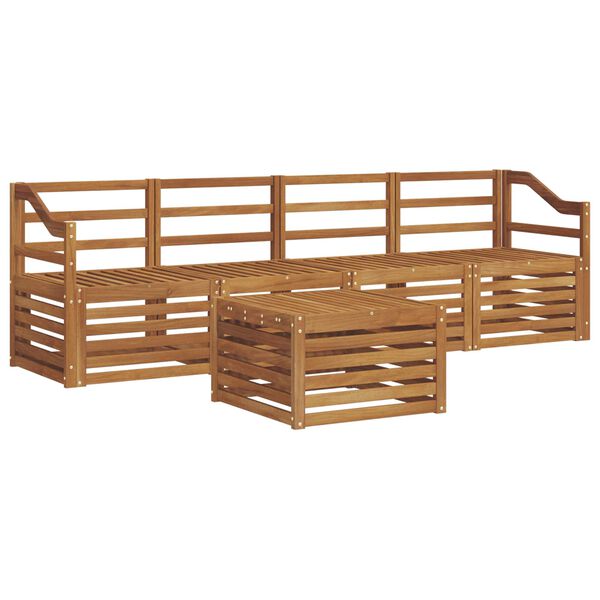 vidaXL Diivanikomplektid 5 pcs Neutraalne Tugev akatsiapuu