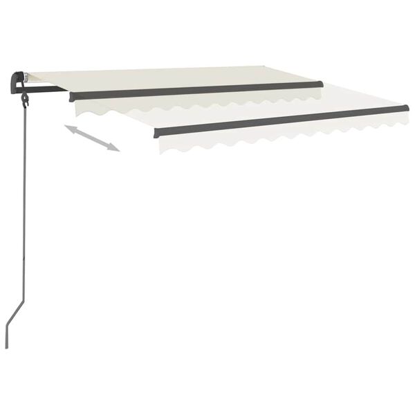 vidaXL automaatselt sisset&otilde;mmatav varikatus, 3 x 2,5 m, kreemjas