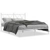vidaXL metallist voodiraam peatsiga, valge, 140x190 cm