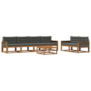 vidaXL V&auml;li diivanikomplekt padjaga 7 pcs Looduslik ja antriit