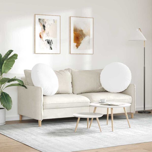 vidaXL Istumispatjad 2 pcs Valge &Oslash;80 x 29 cm kangas