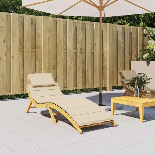 vidaXL päevitustooli padi, beež, 186x58x4 cm, oxford kangas