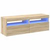 vidaXL telerialus LED-tuledega, 2 tk, Sonoma tamm, 60 x 35 x 40 cm