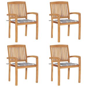 vidaXL virnastatavad patjadega aiatoolid, 4 tk, tiikpuit