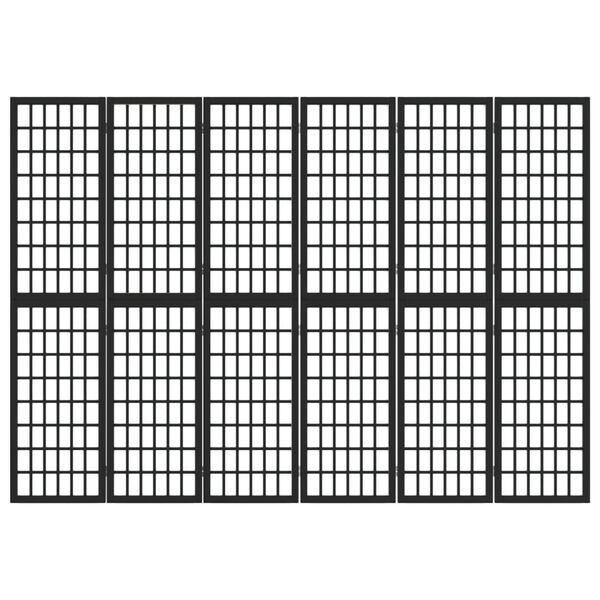 vidaXL kokkupandav 6 paneeliga sirm, Jaapani stiil, 240 x 170 cm, must