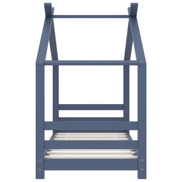 vidaXL lastevoodi raam, hall, m&auml;nnipuit, 70 x 140 cm