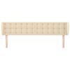 vidaXL voodipeats servadega, kreemjas, 183x23x78/88 cm, kangas