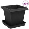 vidaXL Taimepotid 24 pcs Must 16 x 16 x 14 cm Plastmass