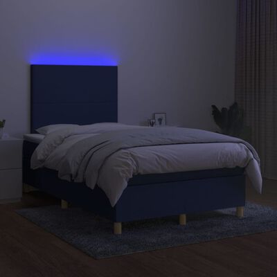 vidaXL kontinentaalvoodi madrats ja LED, sinine, 120x200 cm, kangas