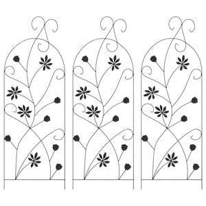 vidaXL Aiandus aiapaneel 3 tk Must 112 x 39,5 cm Teras