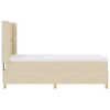 vidaXL Box Spring voodi madratsiga peaga cream 90 x 190 cm kangas