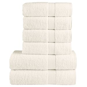 vidaXL 6-osaline r&auml;tikute komplekt SOLUND, kreemjas, 600 gsm