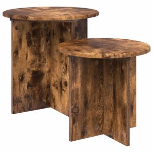 vidaXL Abilaudade komplekt 2 pcs Suitsetatud Tamm T&ouml;&ouml;deldud puit