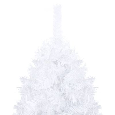 vidaXL valgustusega kunstkuusk kuulidega, valge, 240 cm