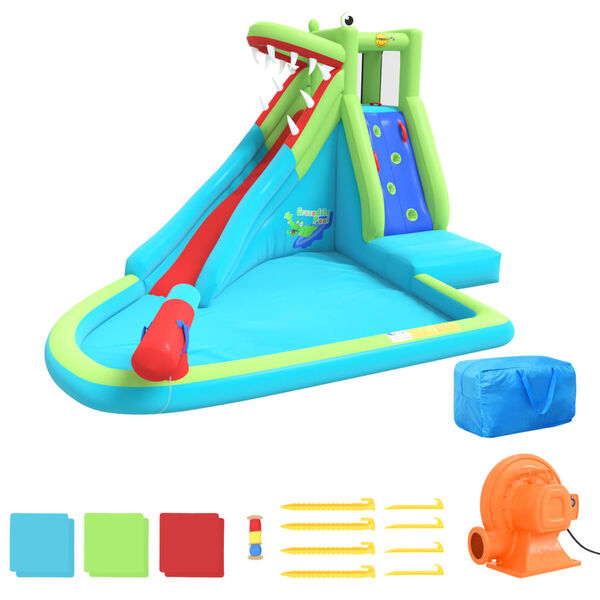 Happy Hop täispuhutav veeliumägi suplusbasseiniga, 356x300x230 cm, PVC