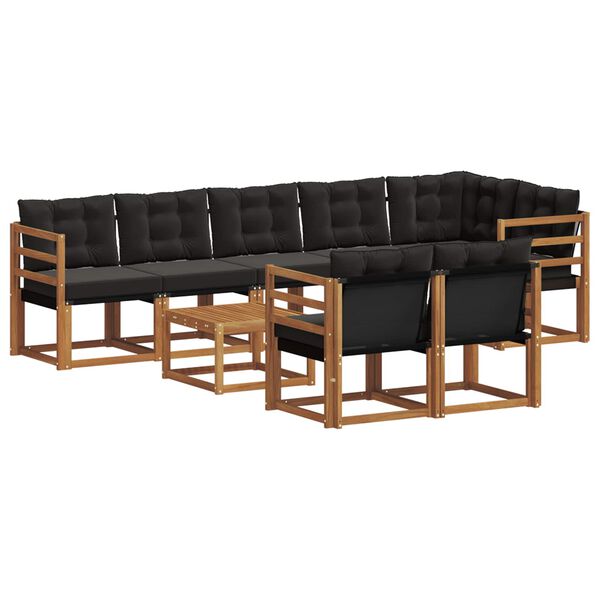 vidaXL V&auml;li diivanikomplekt padjaga 9 pcs Looduslik ja must