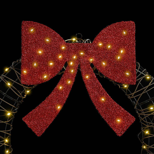 vidaXL Küünlapärg koos 60 LED-iga Soe valge 75 cm Rotang