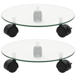 vidaXL ratastega taimealused 2 tk, karastatud klaas, &uuml;mmargune