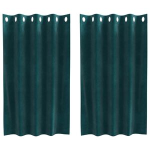 vidaXL Pimendavad kardinad 2 pcs Tume rohelise 140 x 140 cm Samet