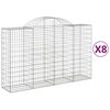 vidaXL kaarekujulised gabioonkorvid 8 tk, 200x50x120/140 cm, raud