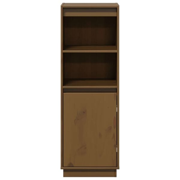 vidaXL puhvetkapp, meepruun, 37x34x110 cm, toekas männipuit