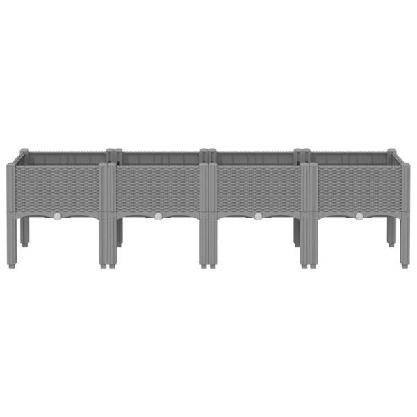 vidaXL jalgadega taimekast, helehall, 160 x 40 x 42 cm, PP