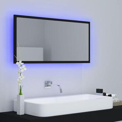 vidaXL LED vannitoa peeglikapp, must, 90x8,5x37 cm, akrüül