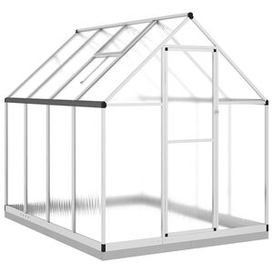 vidaXL kasvuhoone alusraamiga, h&otilde;bedane, 224x169x202 cm, alumiinium