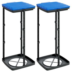 vidaXL pr&uuml;gikotihoidjad 2 k, must ja sinine, 60 l, PP