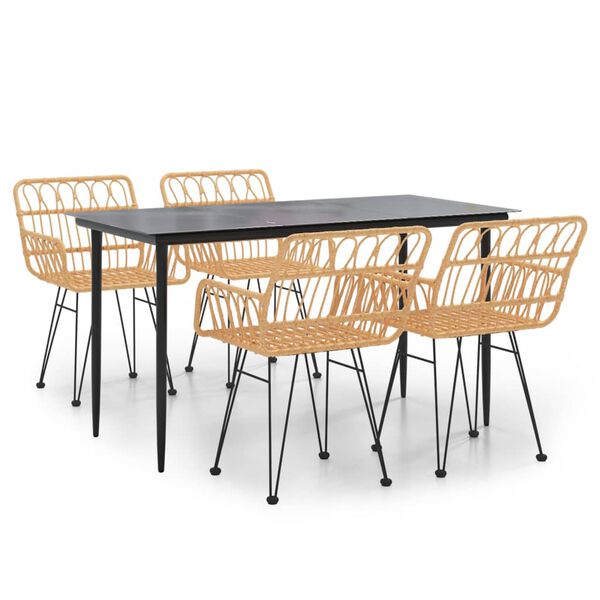 vidaXL 5-osaline aiamööbli komplekt, polürotang